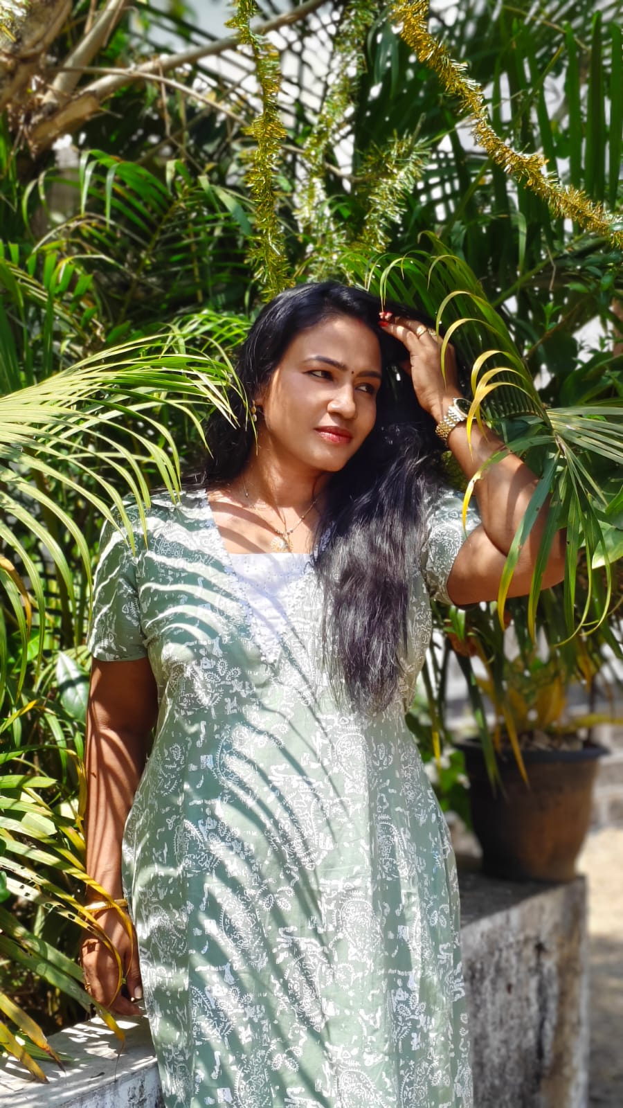 White Floral Print - Nighty Frock image