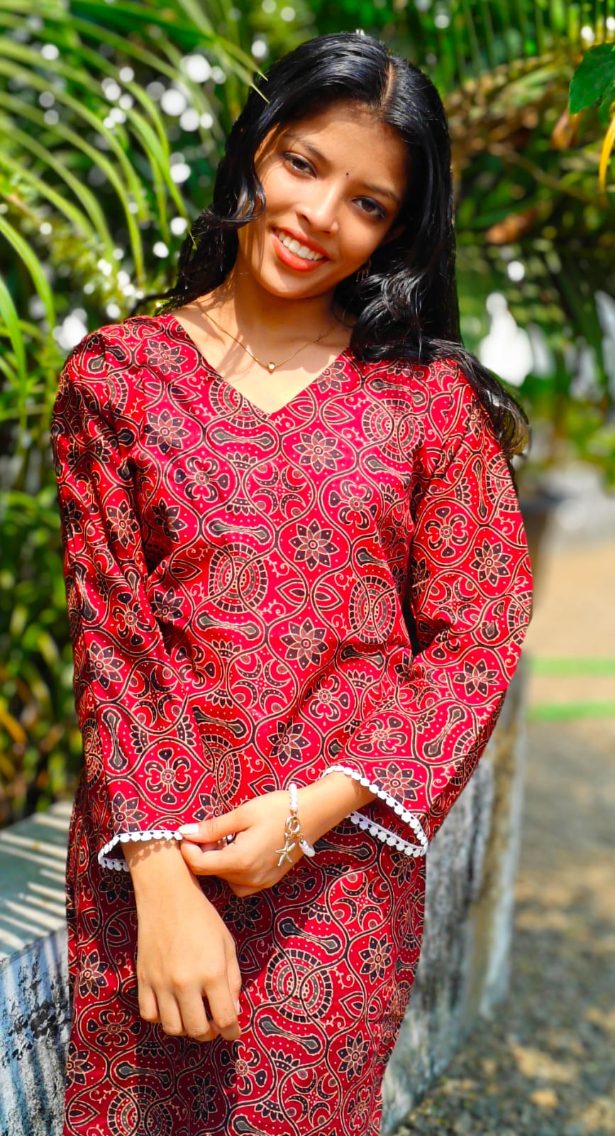 Cotton printed short top image