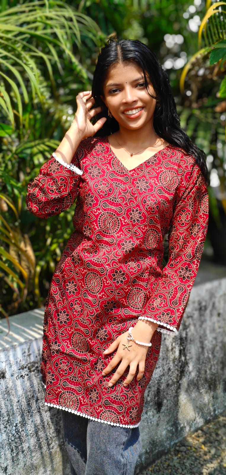 Cotton printed short top