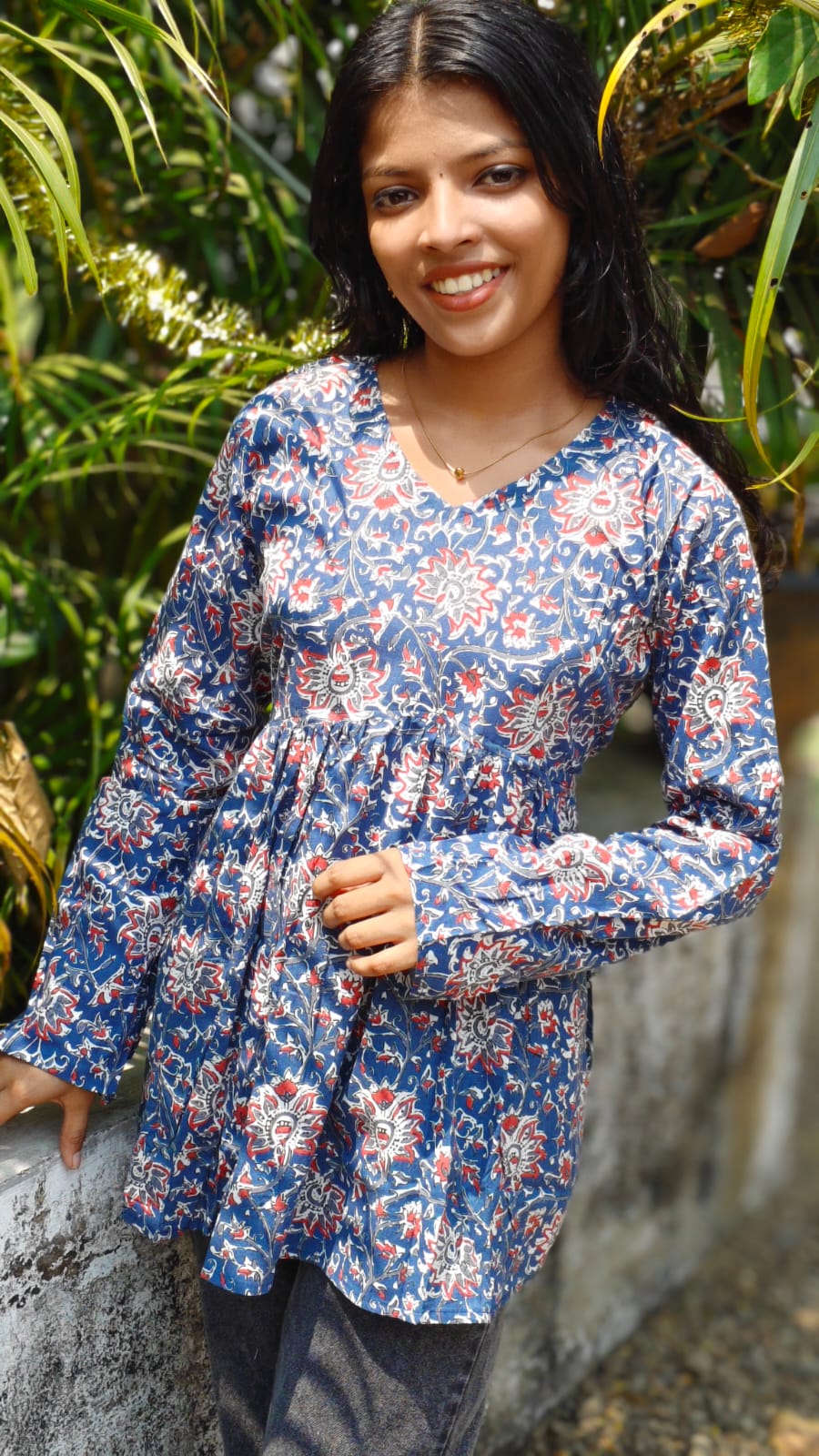 White Floral Print - Short top image