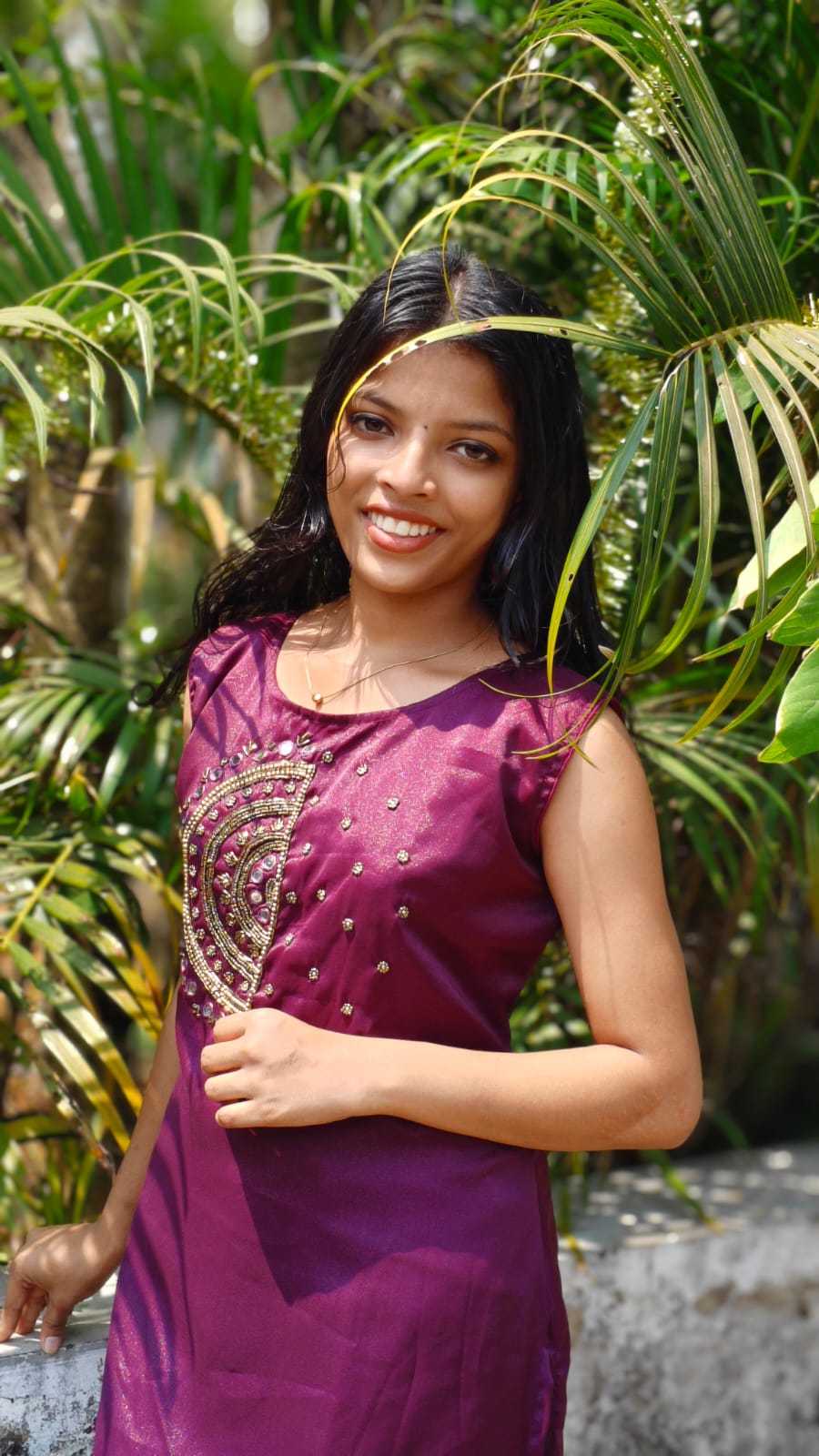 *Star Georgette hand*work sleeveless Top image