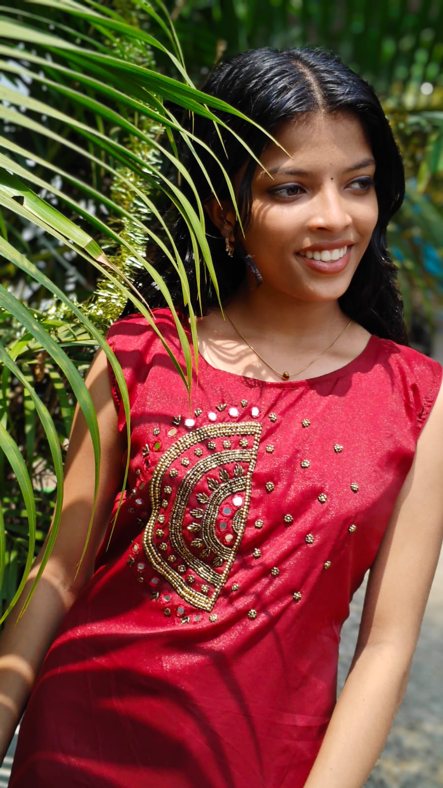 *Star Georgette hand*work sleeveless Top image