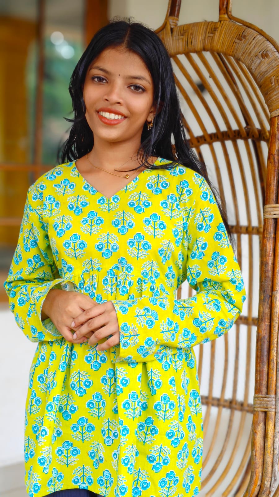 White Floral Print - Short top image