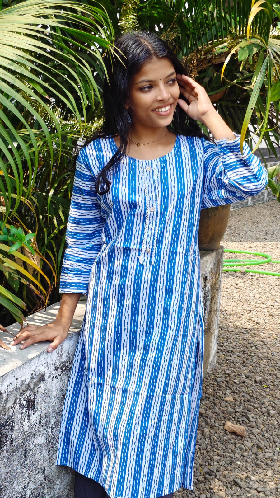 Cotton Top - Blue and white