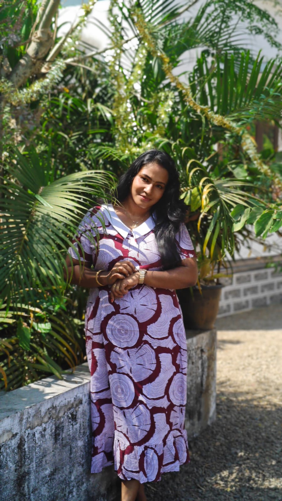 White Floral Print - Feeding Nighty Frock image