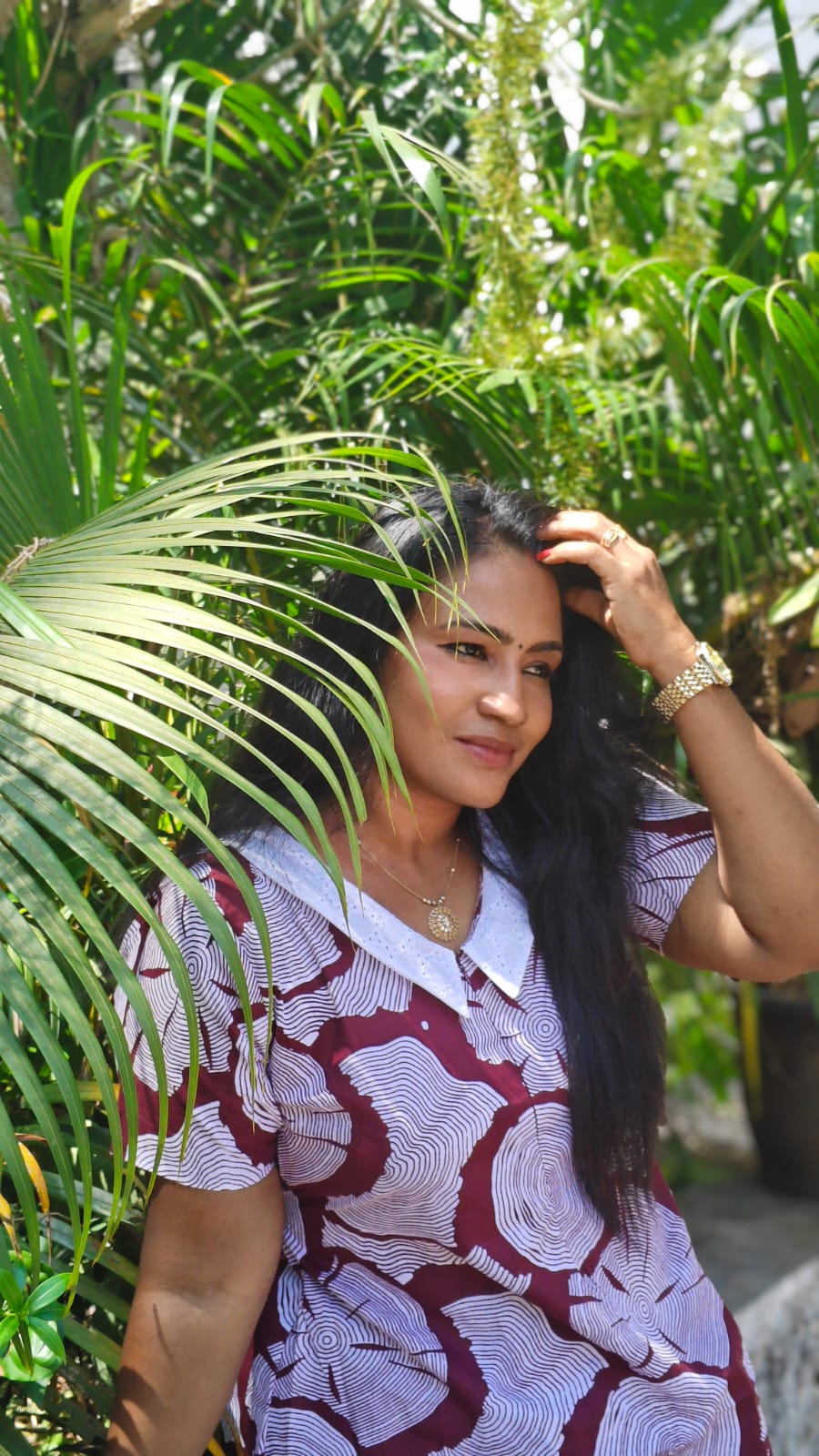 White Floral Print - Feeding Nighty Frock image