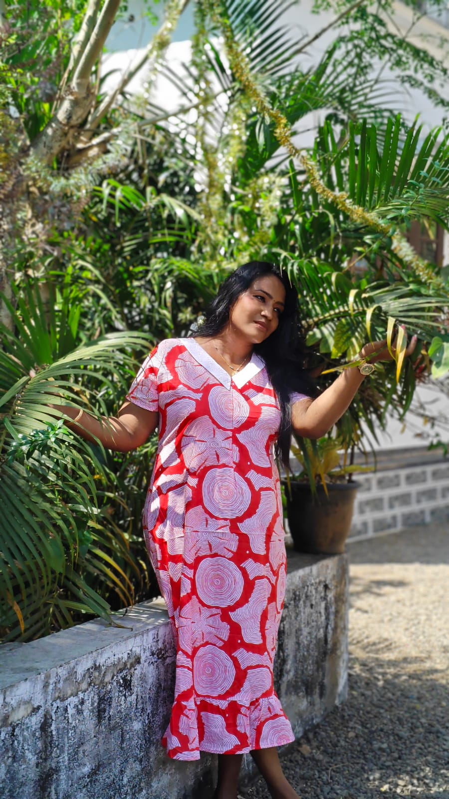 White Floral Print - Feeding Nighty Frock image