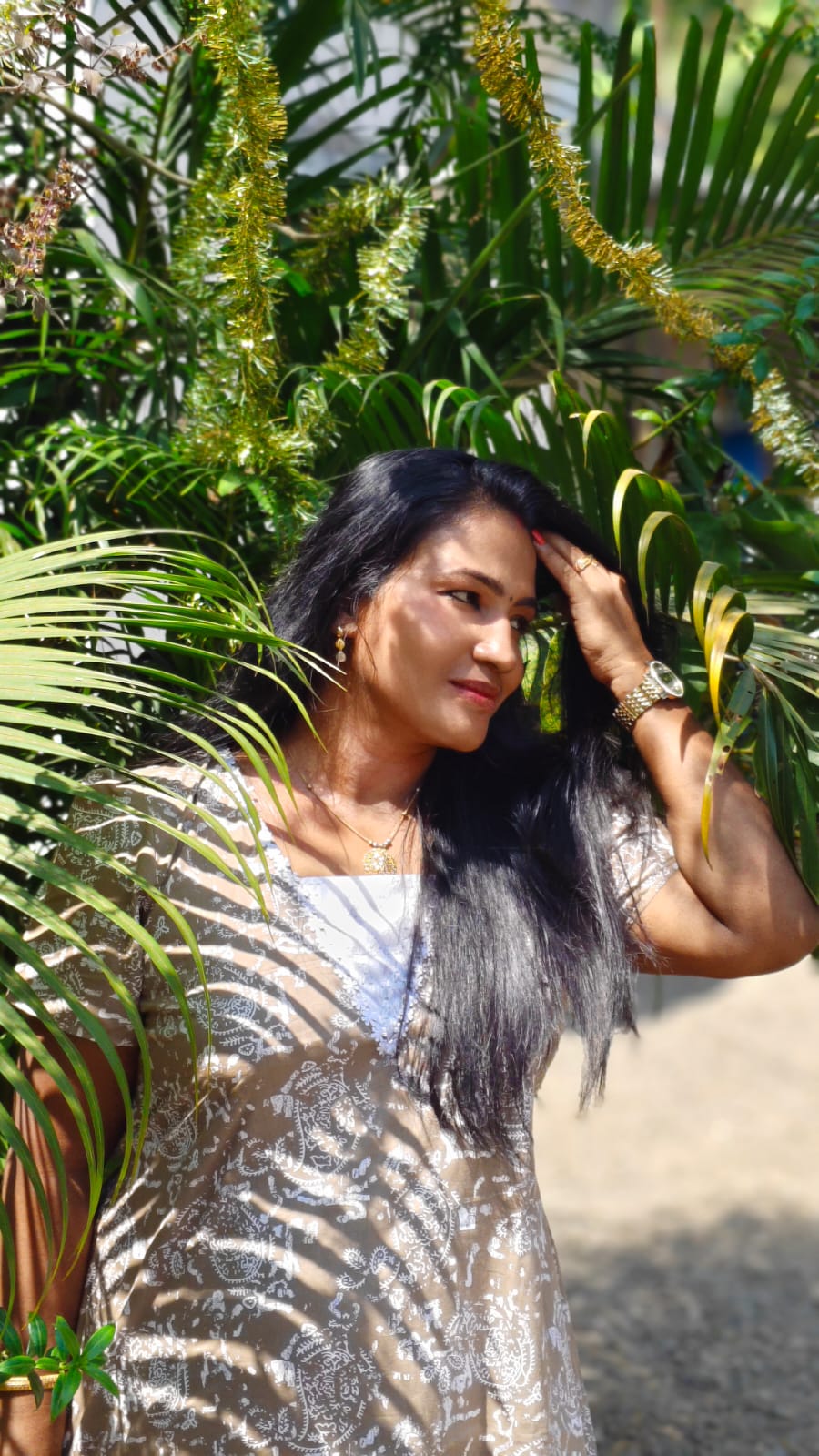 White Floral Print - Nighty Frock image