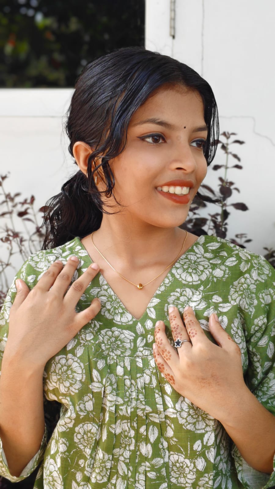 Cotton printed short top image