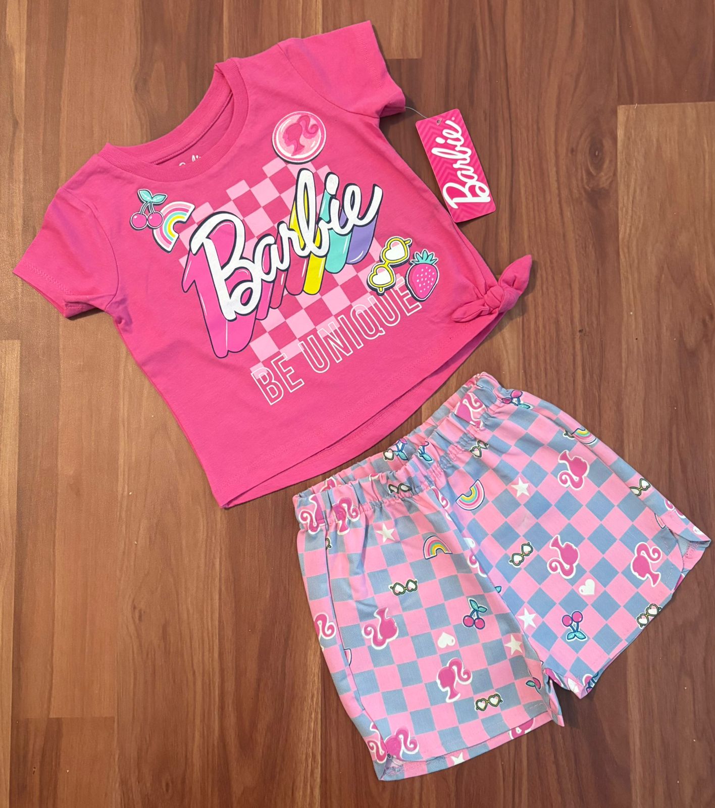 Girls Half Sleeve shorts – Dark pink