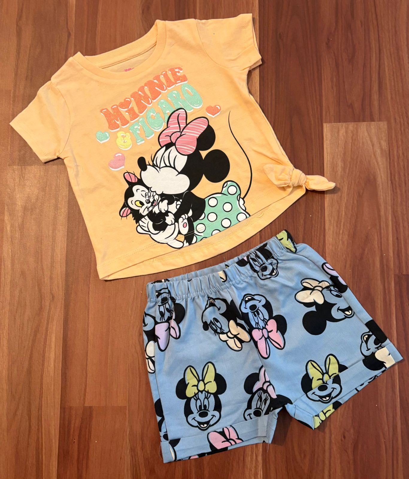 Girls Half Sleeve shorts – Light orange