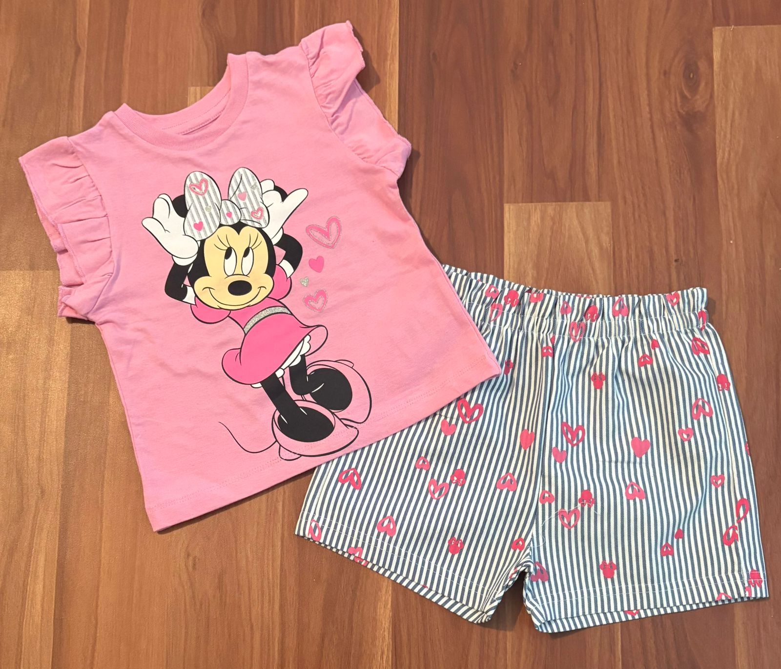 Girls Half Sleeve shorts - Baby pink 7