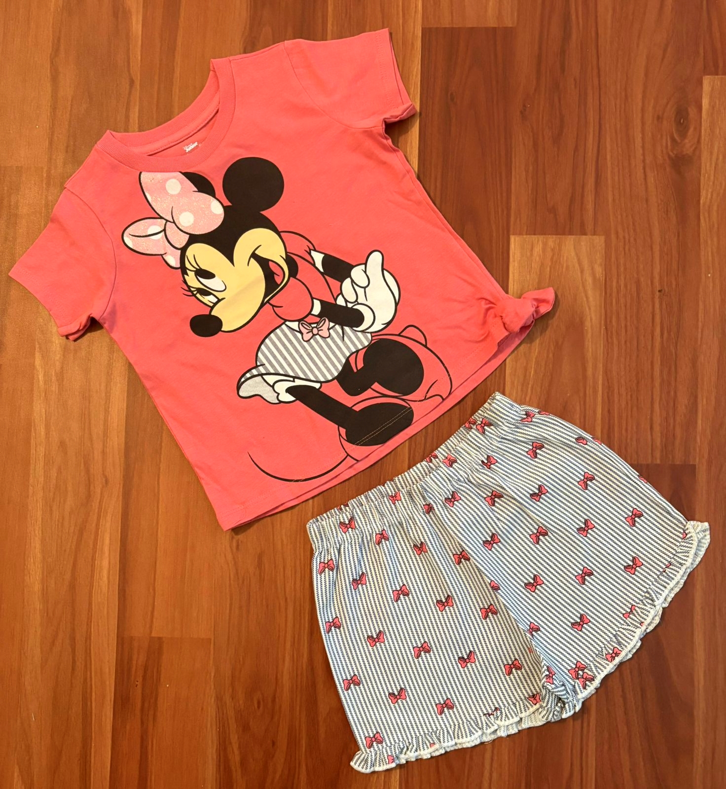 Girls Half Sleeve shorts – Dark peach