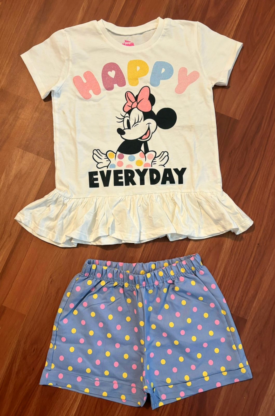 Girls Half Sleeve shorts – White