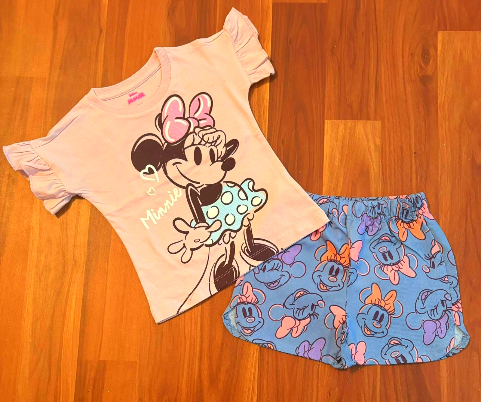 Girls Half Sleeve shorts – Baby pink 3