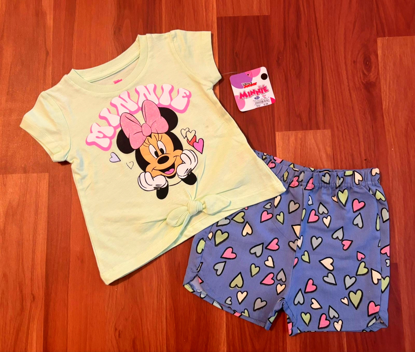 Girls Half Sleeve shorts - Pista Green