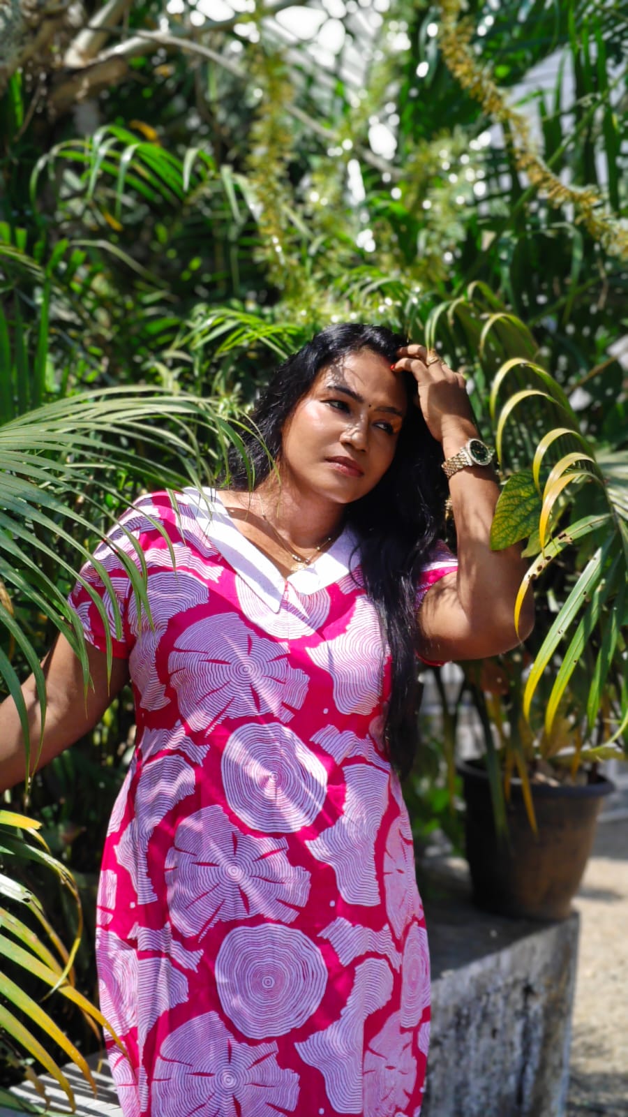 White Floral Print - Feeding Nighty Frock image