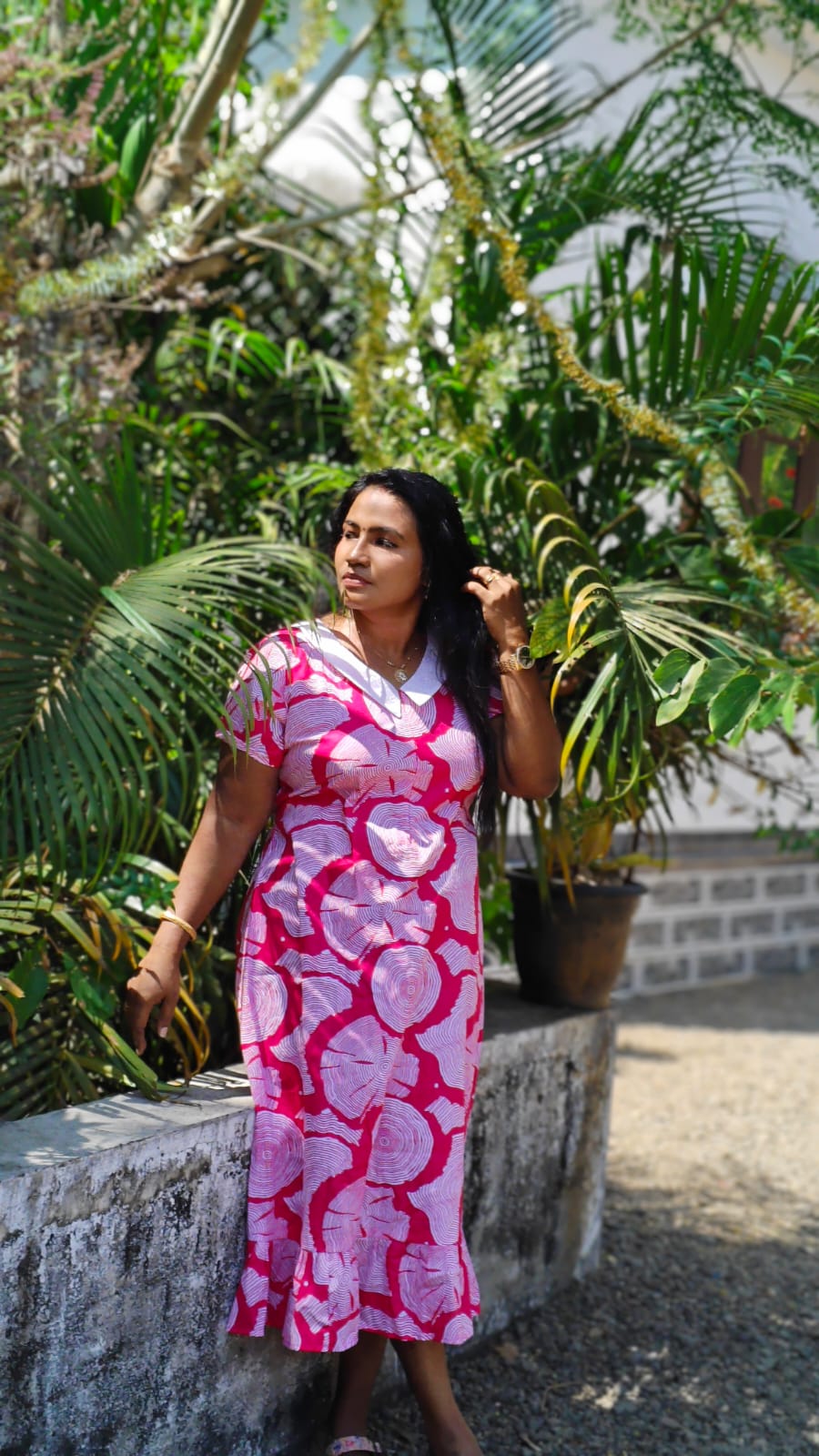 White Floral Print - Feeding Nighty Frock image