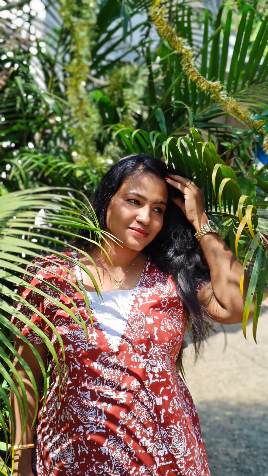 White Floral Print - Nighty Frock image