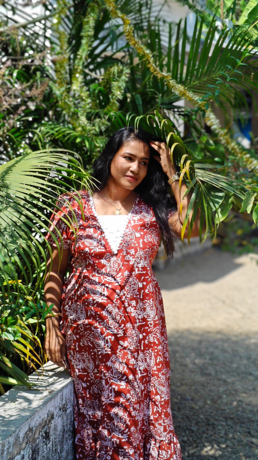 White Floral Print - Nighty Frock image