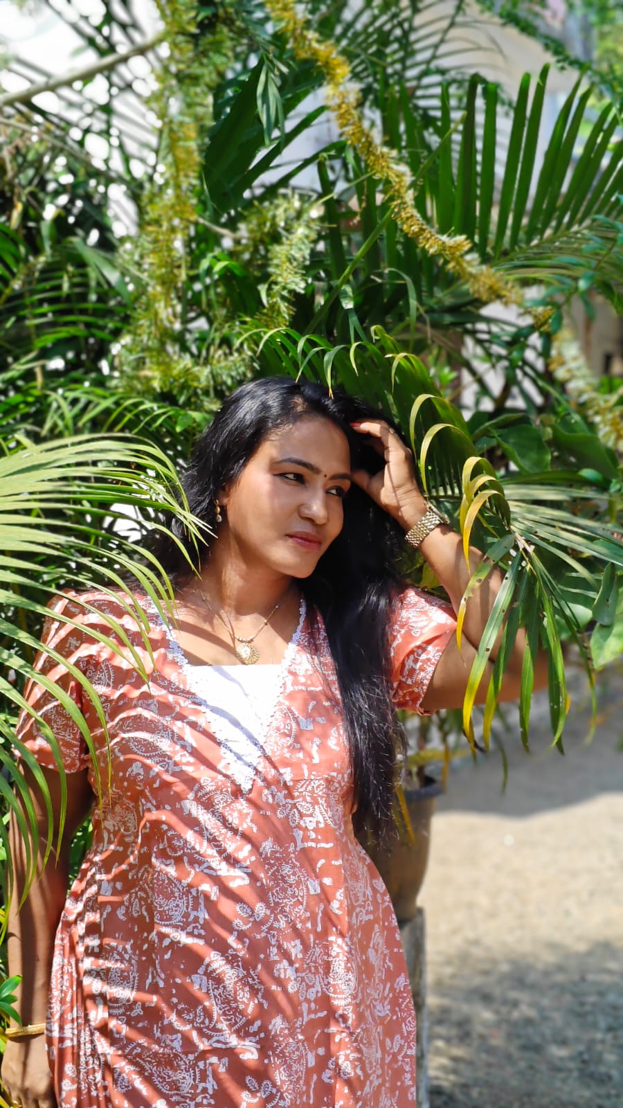 White Floral Print - Nighty Frock image