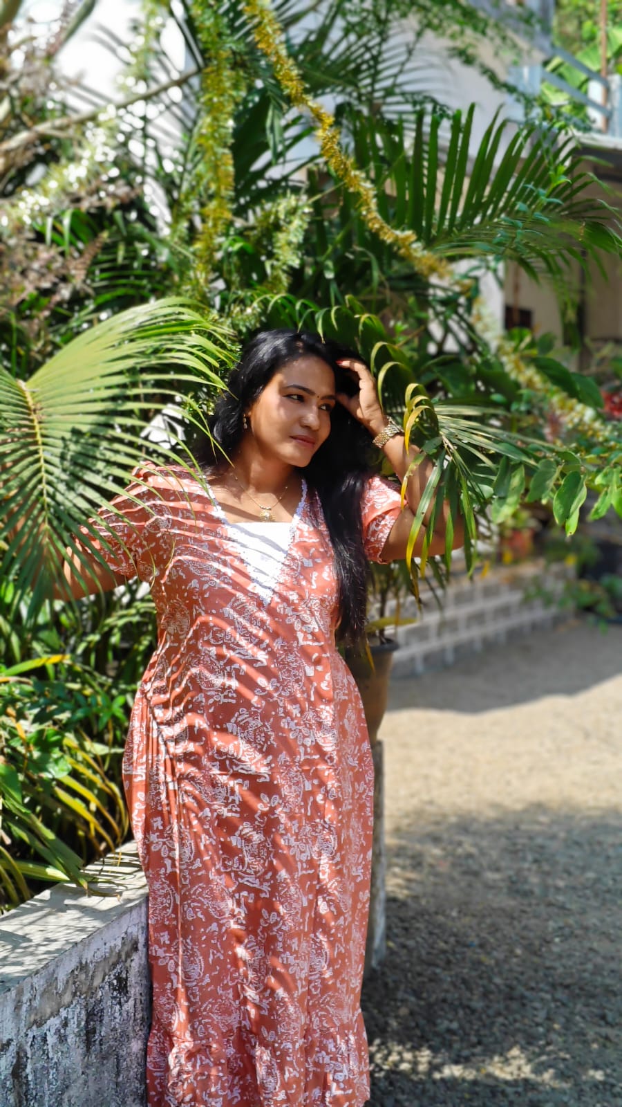 White Floral Print - Nighty Frock image