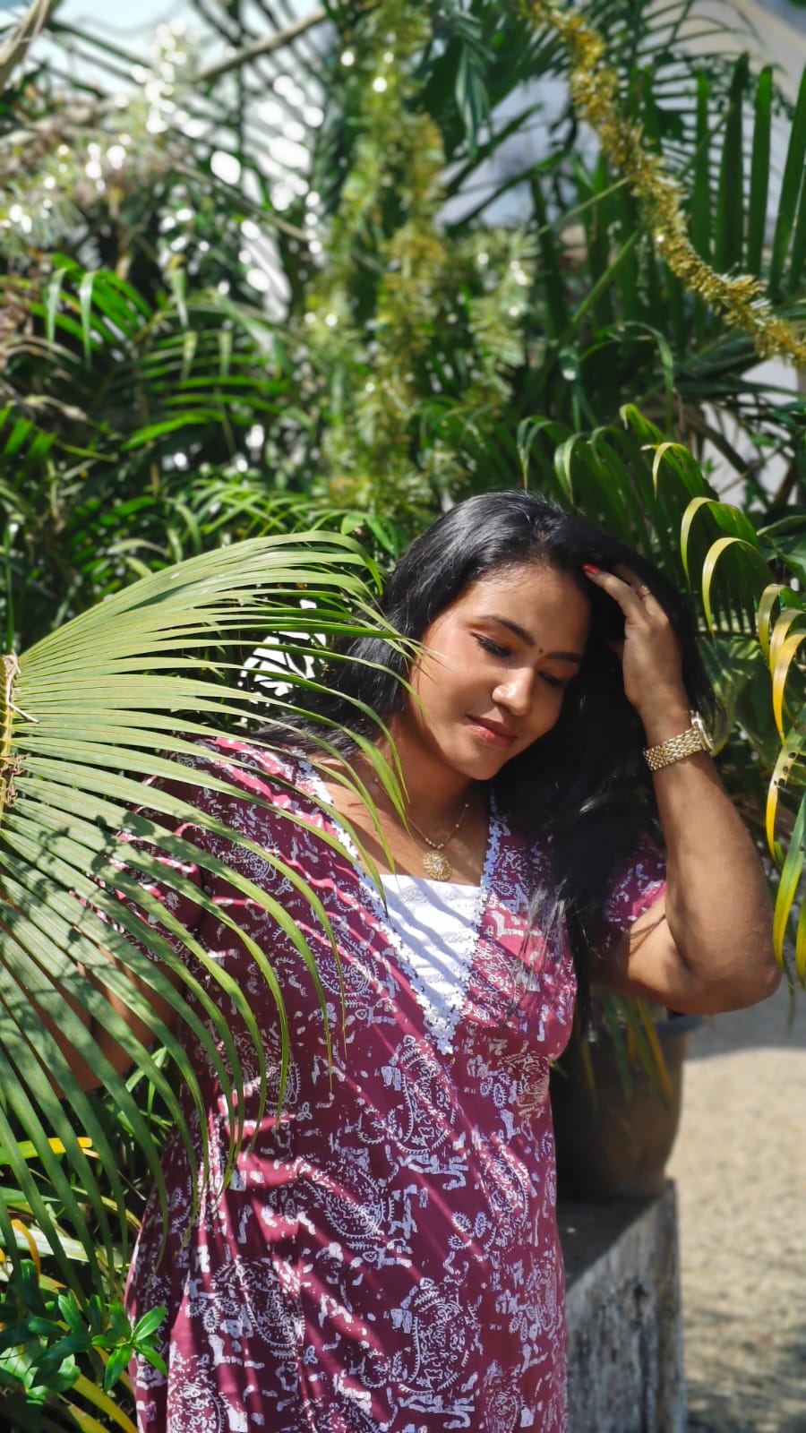 White Floral Print - Nighty Frock image
