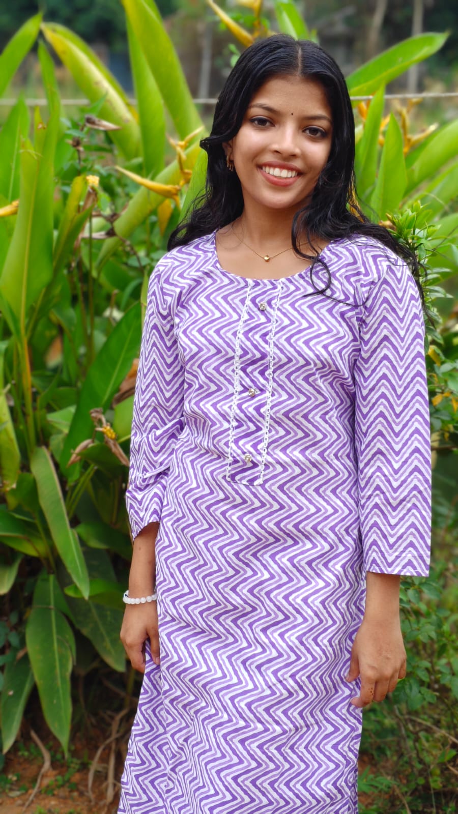 Line Cotton Tops - Violet