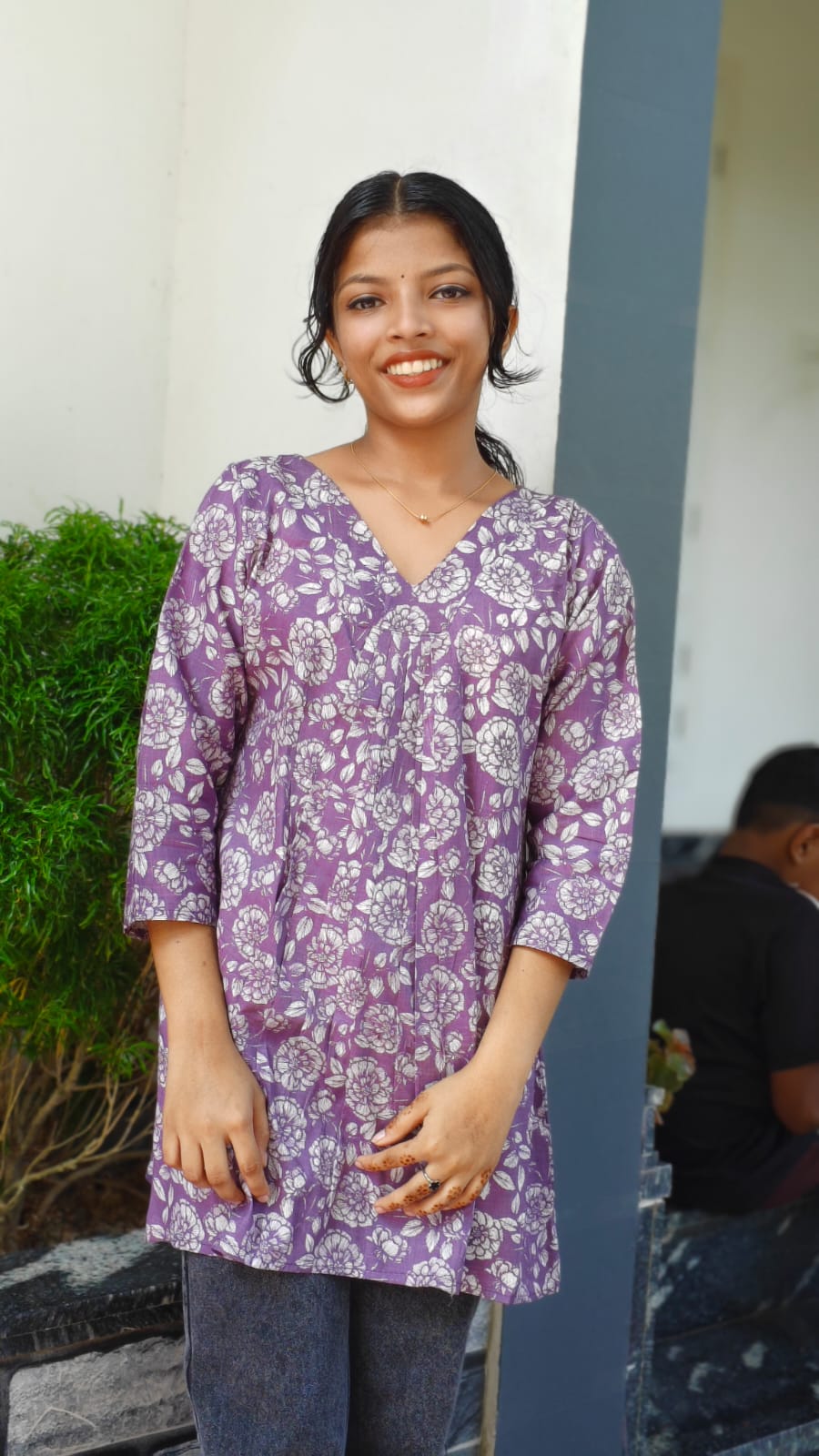 Cotton printed short top image