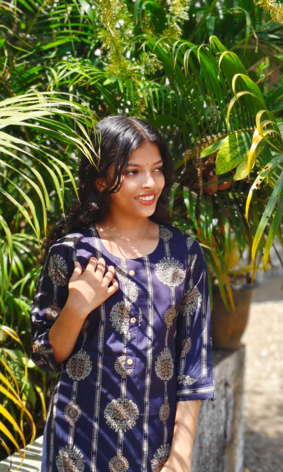 Rayon cotton blend cord set – Navy Blue dark