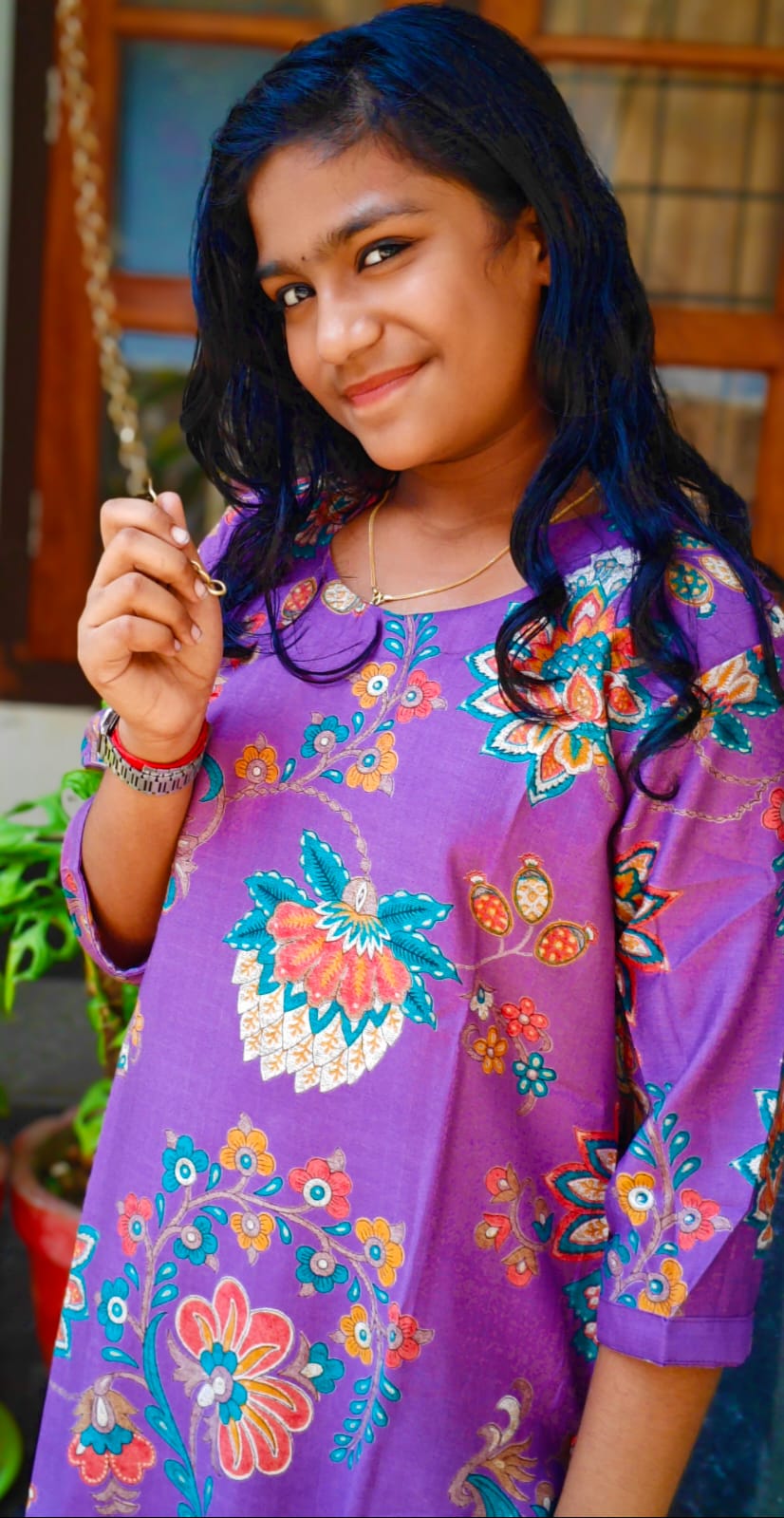 Vatican Floral print cord set – Violet