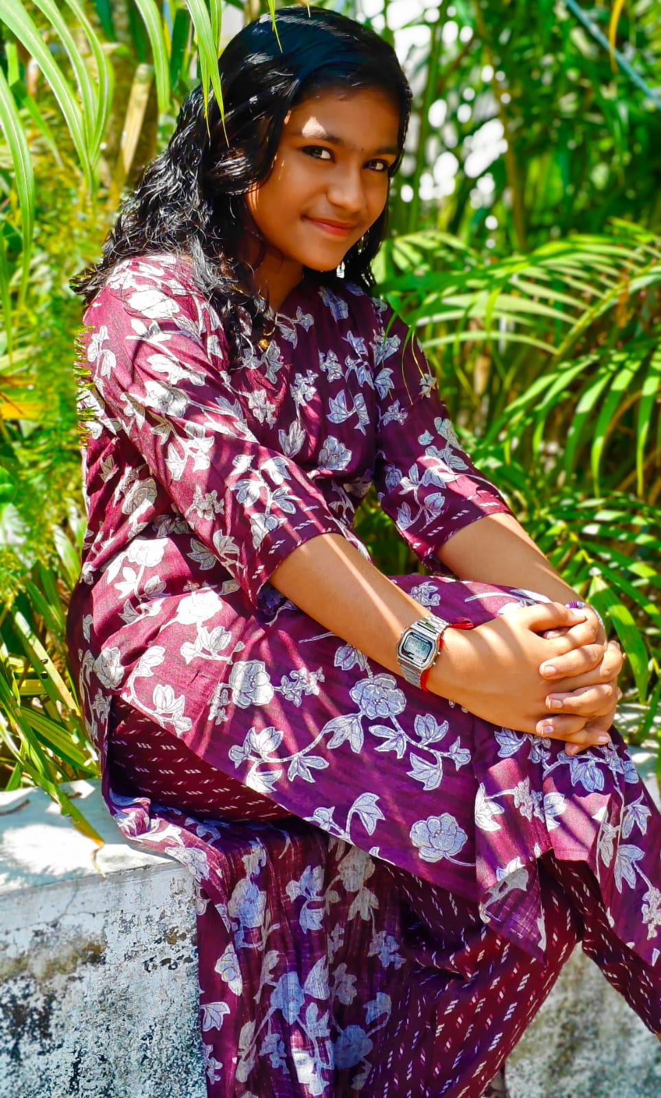 Vatican Floral print cord set – Dark wine