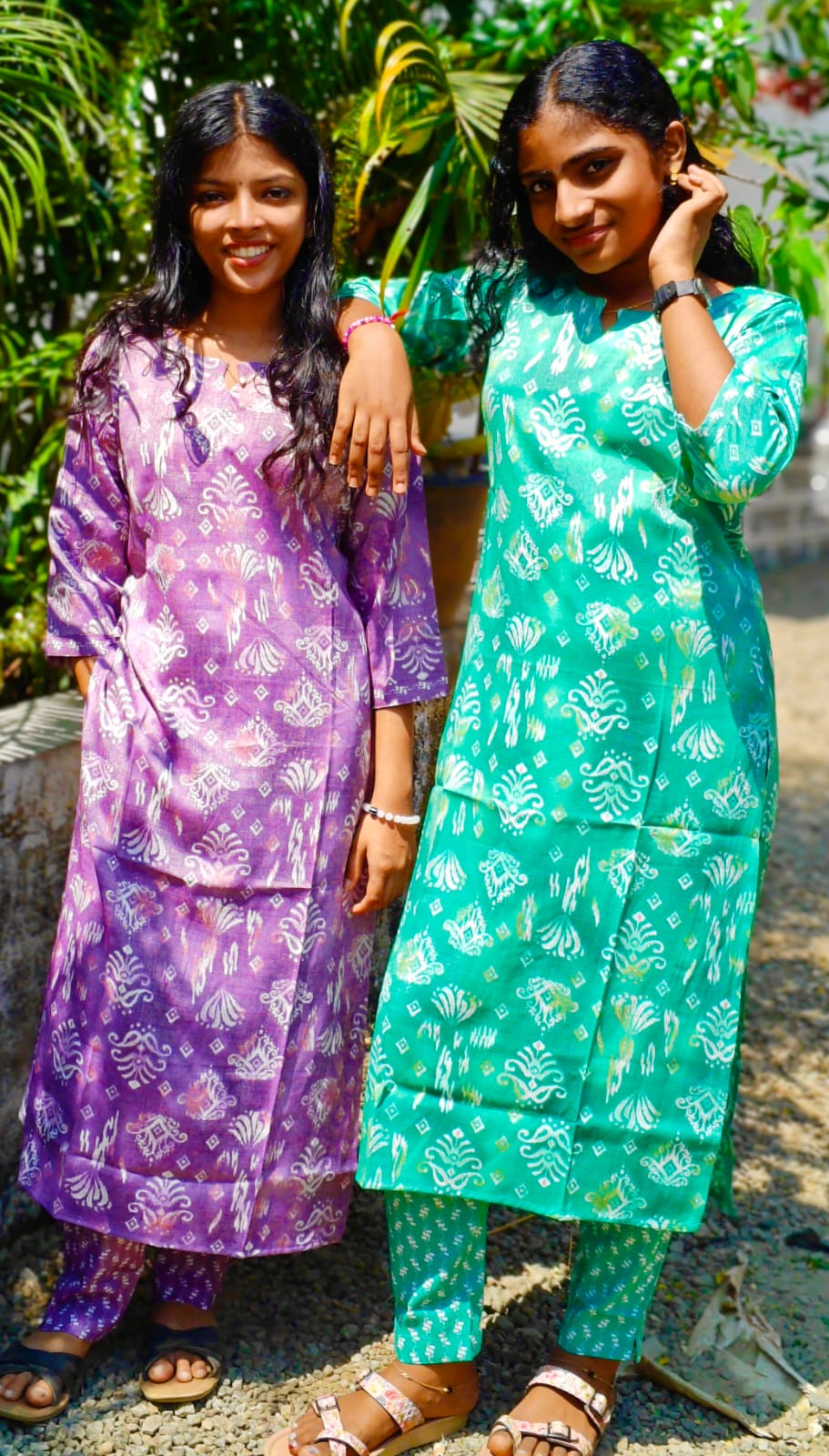 Vatican Floral print cord set - Pistha Green