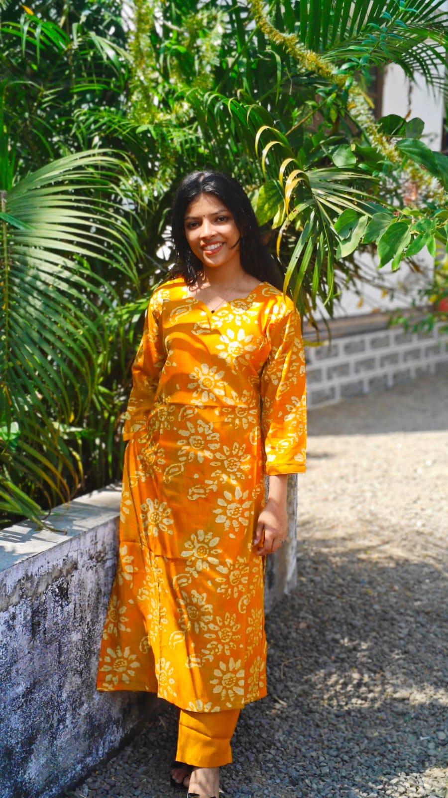 Vatican Floral print cord set - Dark Yellow