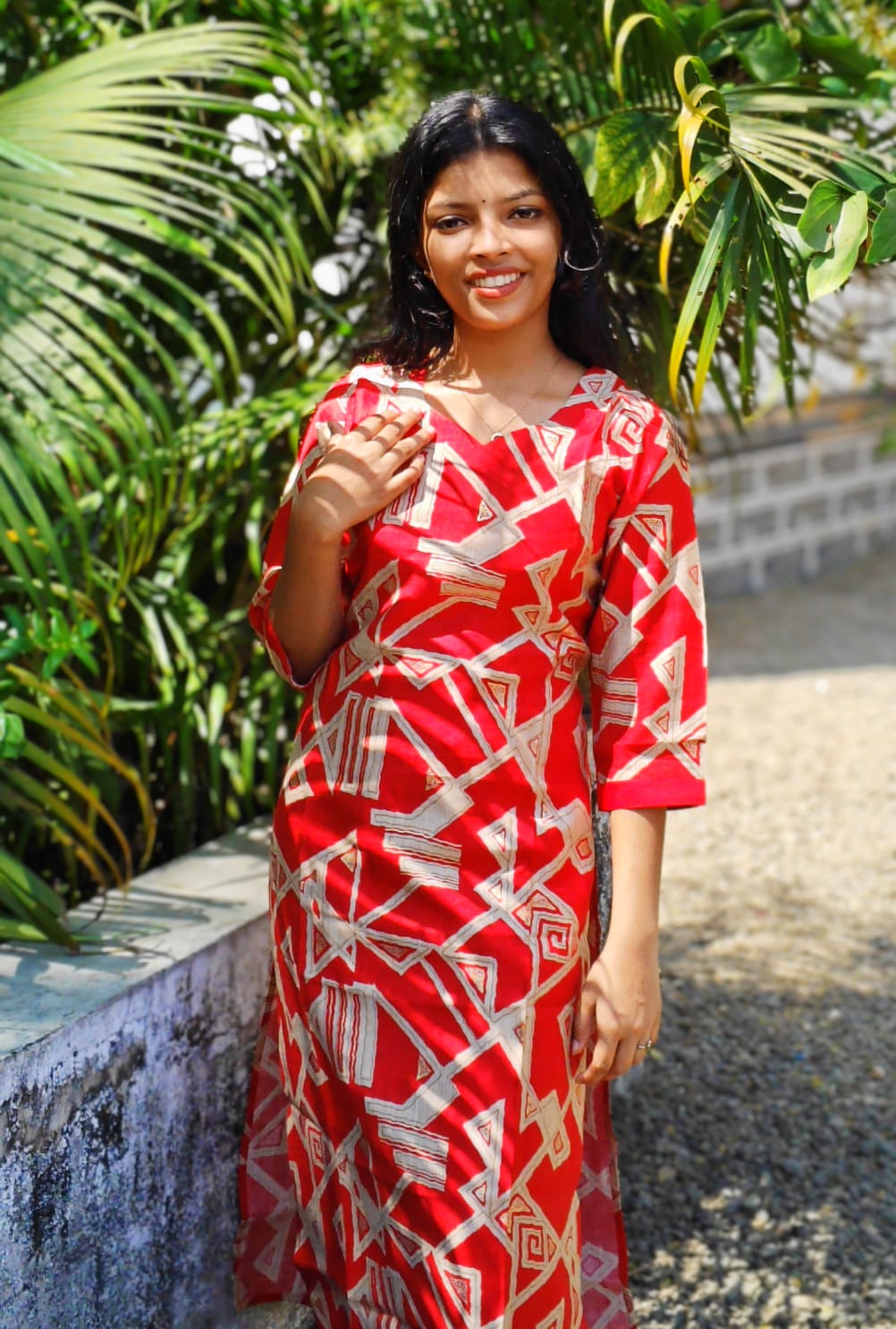 Vatican Floral print cord set - Orange