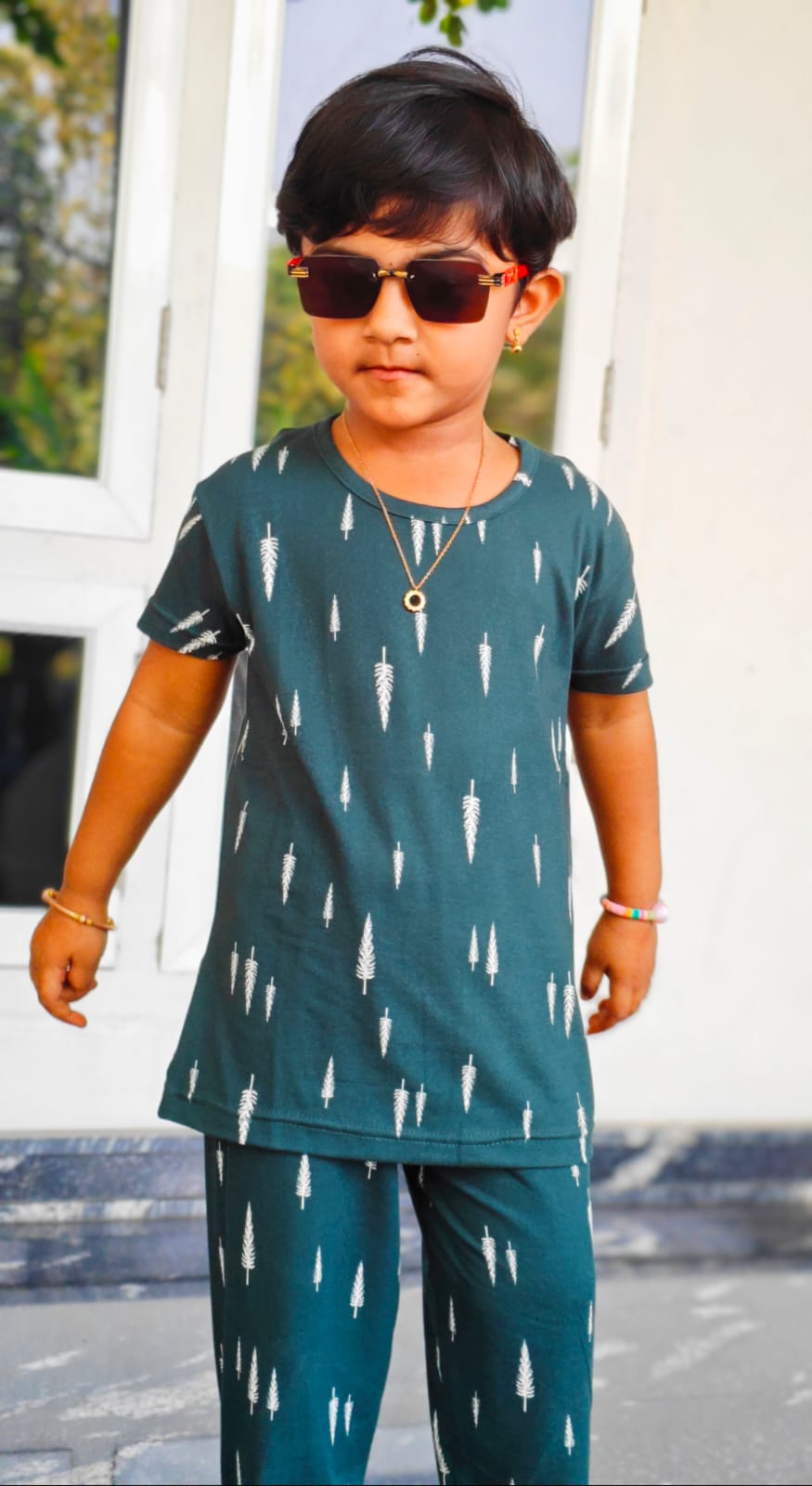 Unisex Cord Set(Age 2Y - 3Y) – Green