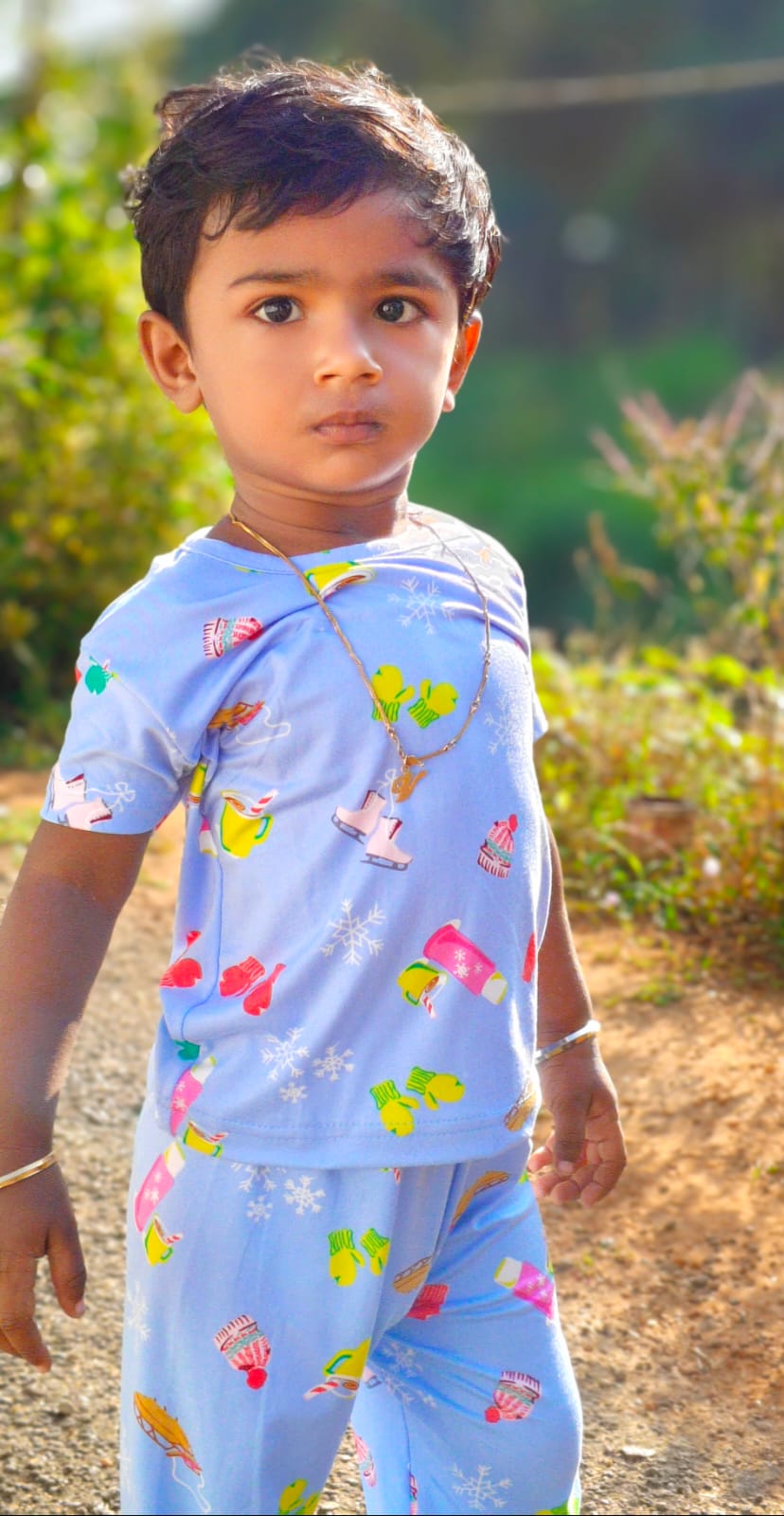 Unisex Cord Set(Age 2Y - 3Y) – Blue