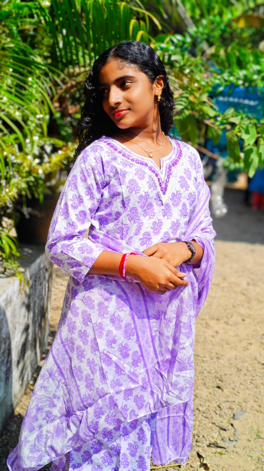 Cotton 3 pc churidar set image