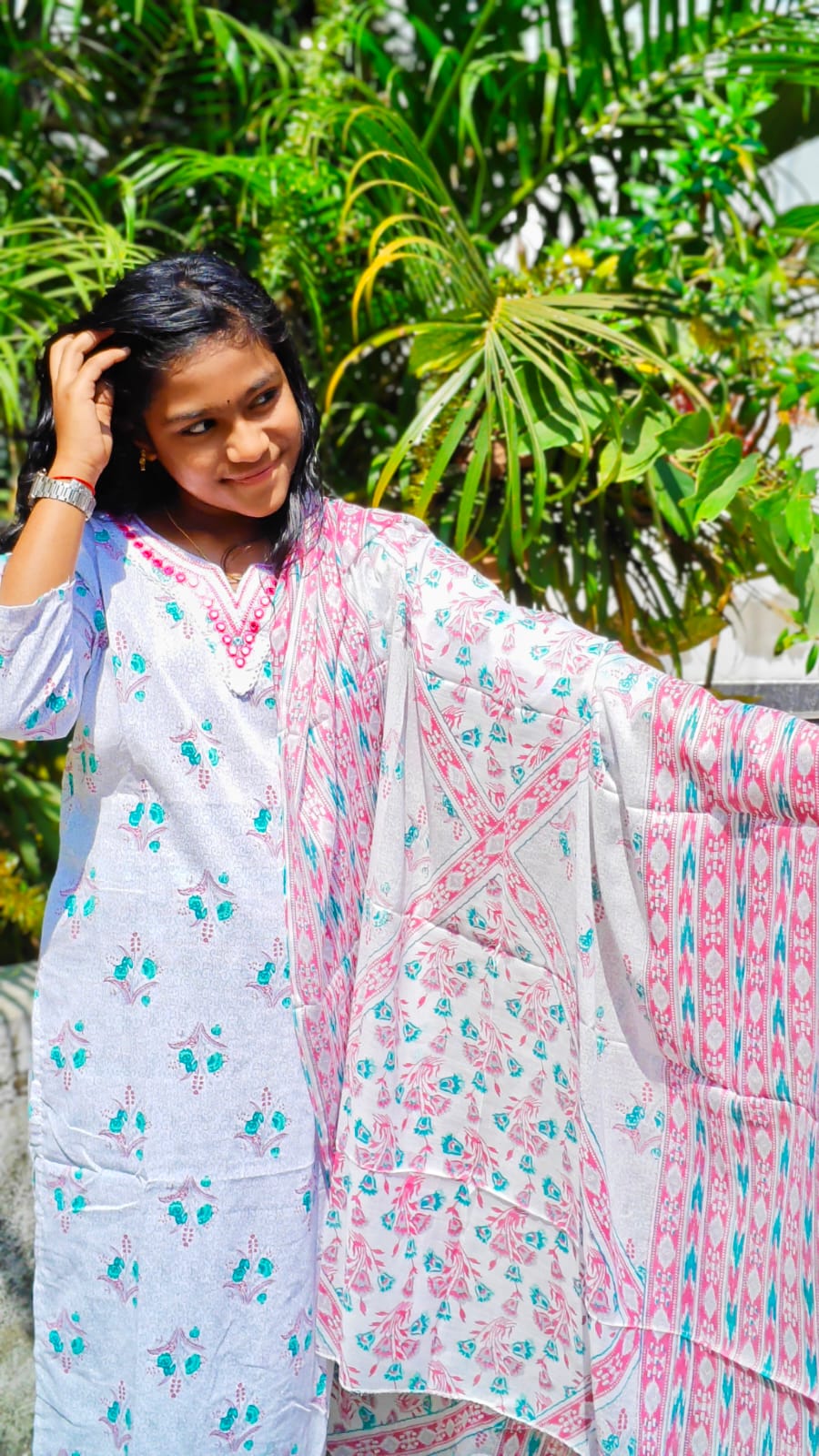 Cotton 3 pc churidar set image