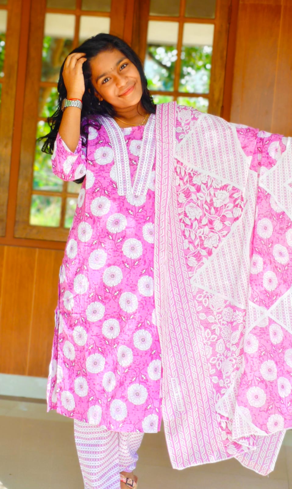 Cotton 3 pc churidar set image