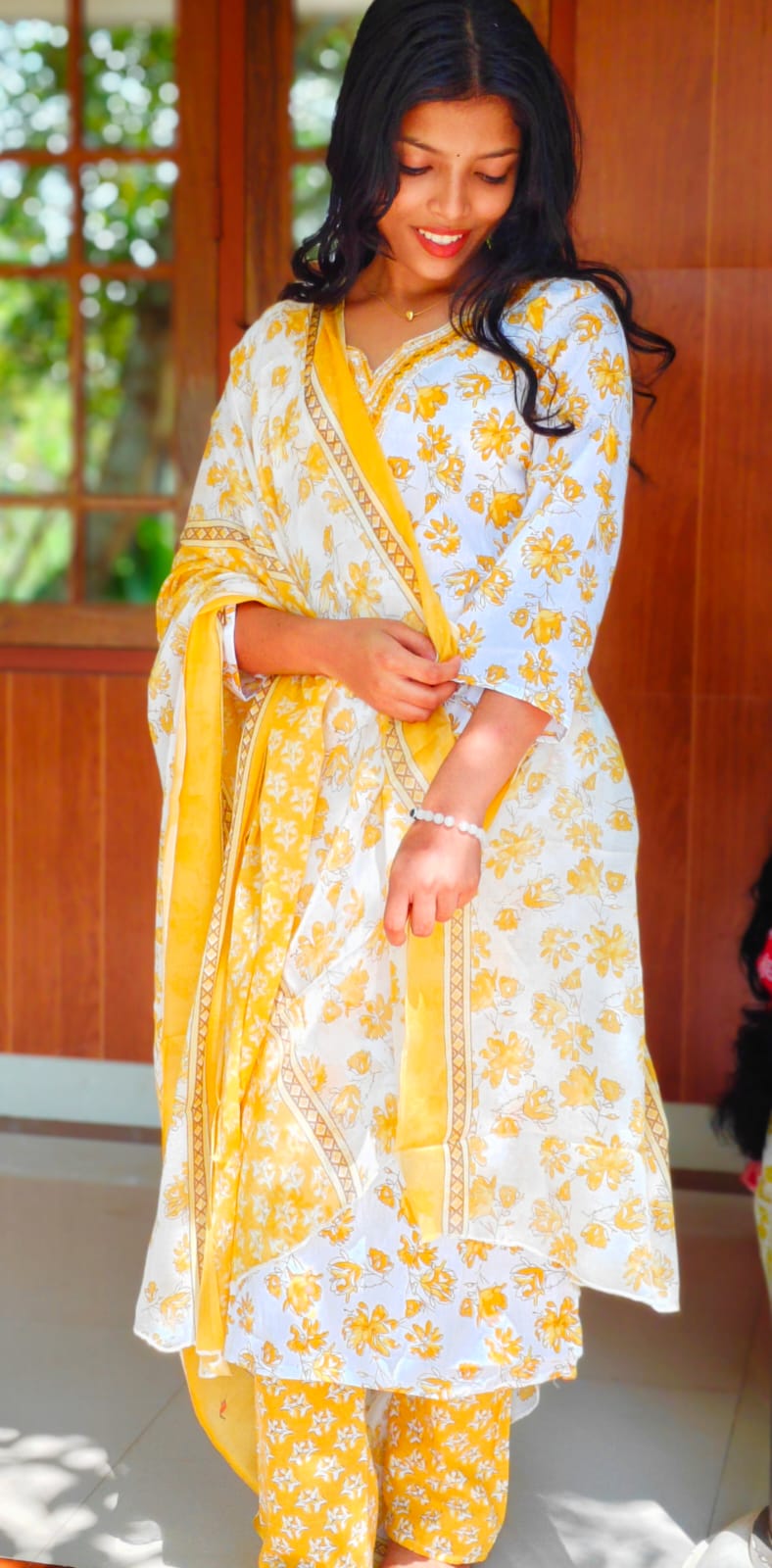 Cotton 3 pc churidar set image