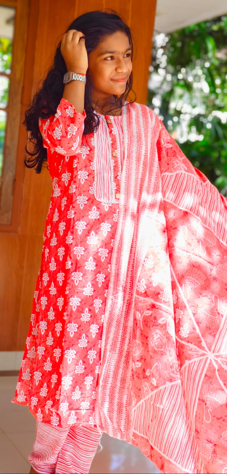 Cotton 3 pc churidar set image