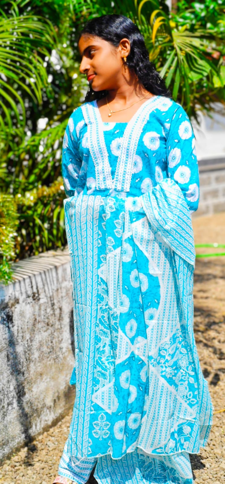 Cotton 3 pc churidar set image