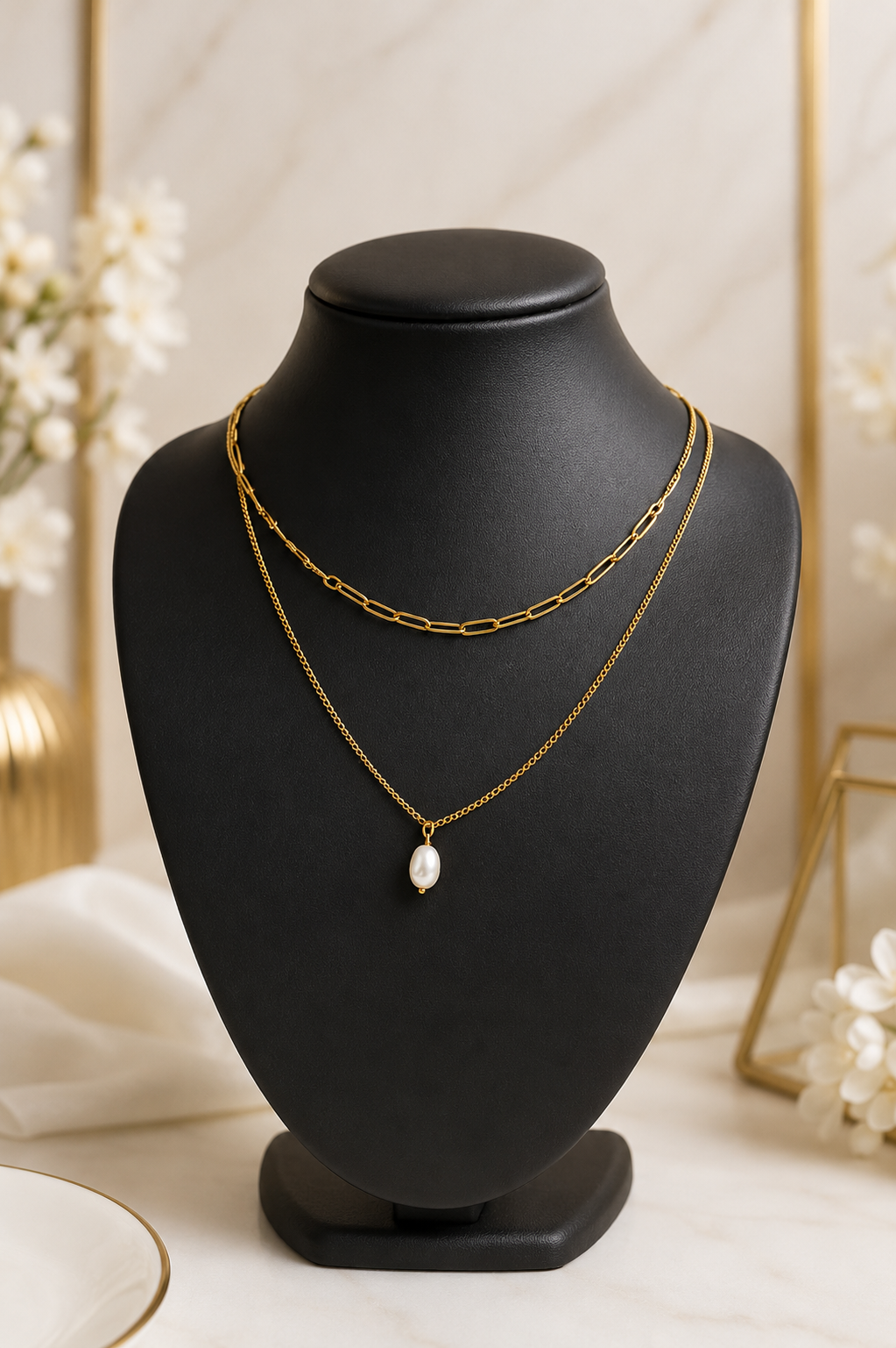 Pearl Link Layered Necklace