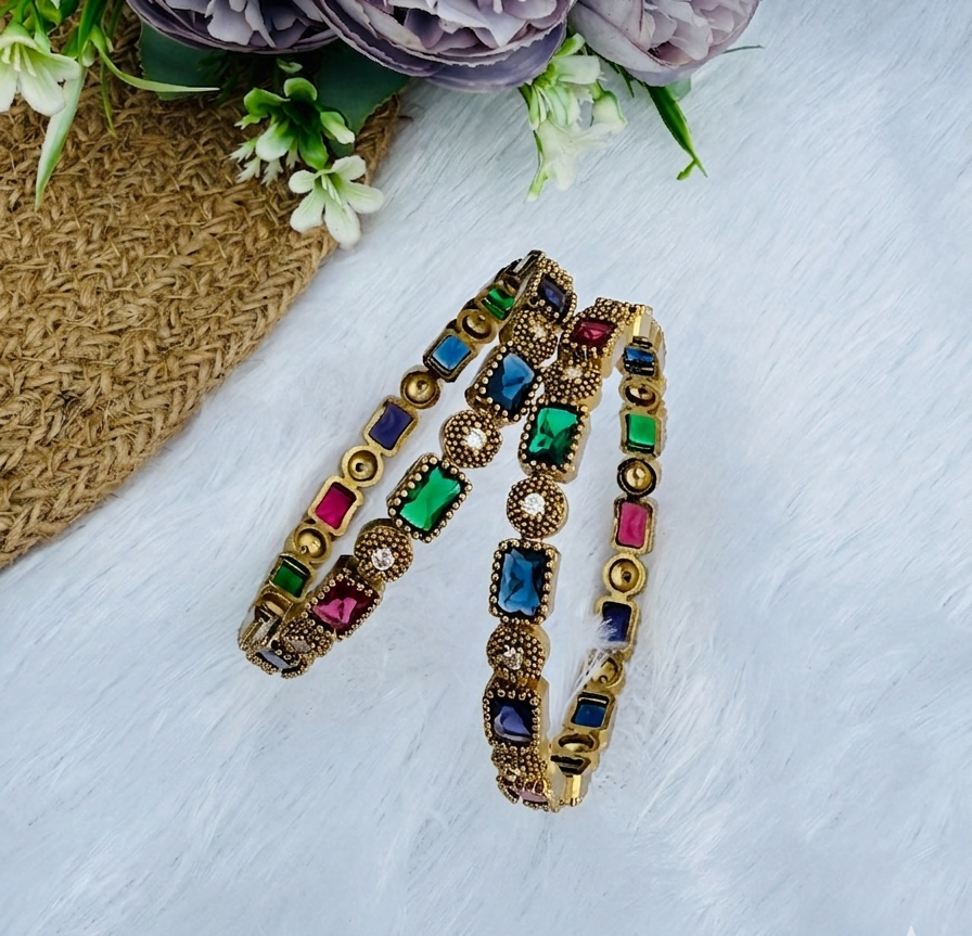 American Diamond Premium Multi Colour Bangles