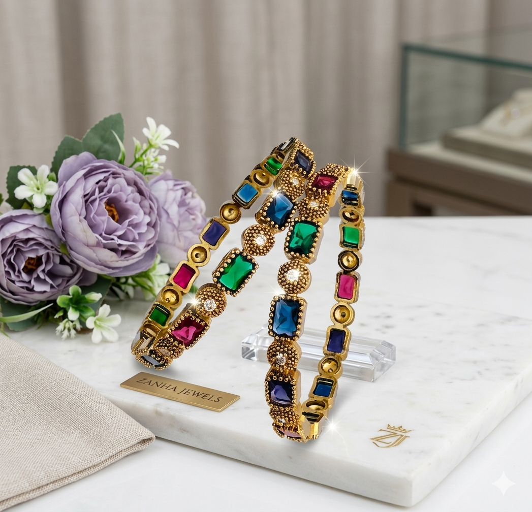 American Diamond Premium Multi Colour Bangles