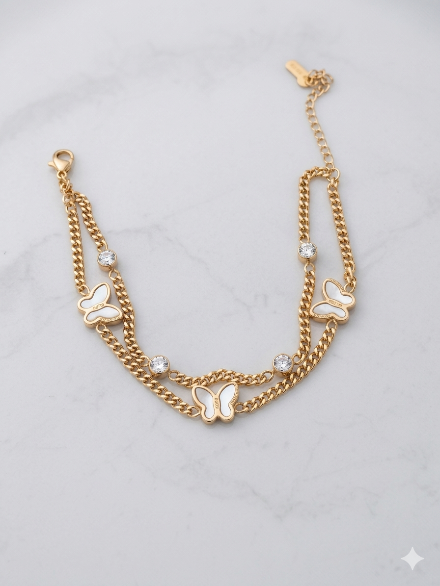 Butterfly Antitarnish Layer Bracelet