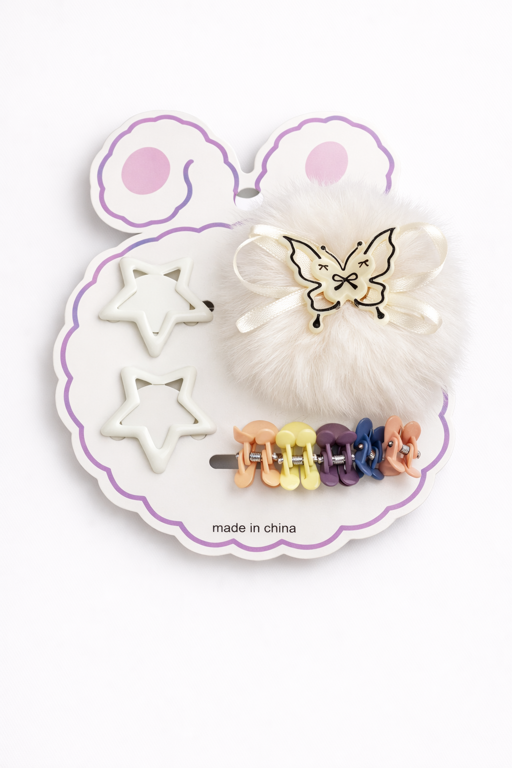 Elegant Fur Clip with Butterfly Design