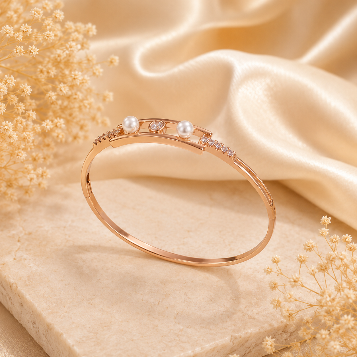 Rose gold Premium Beed Bangle