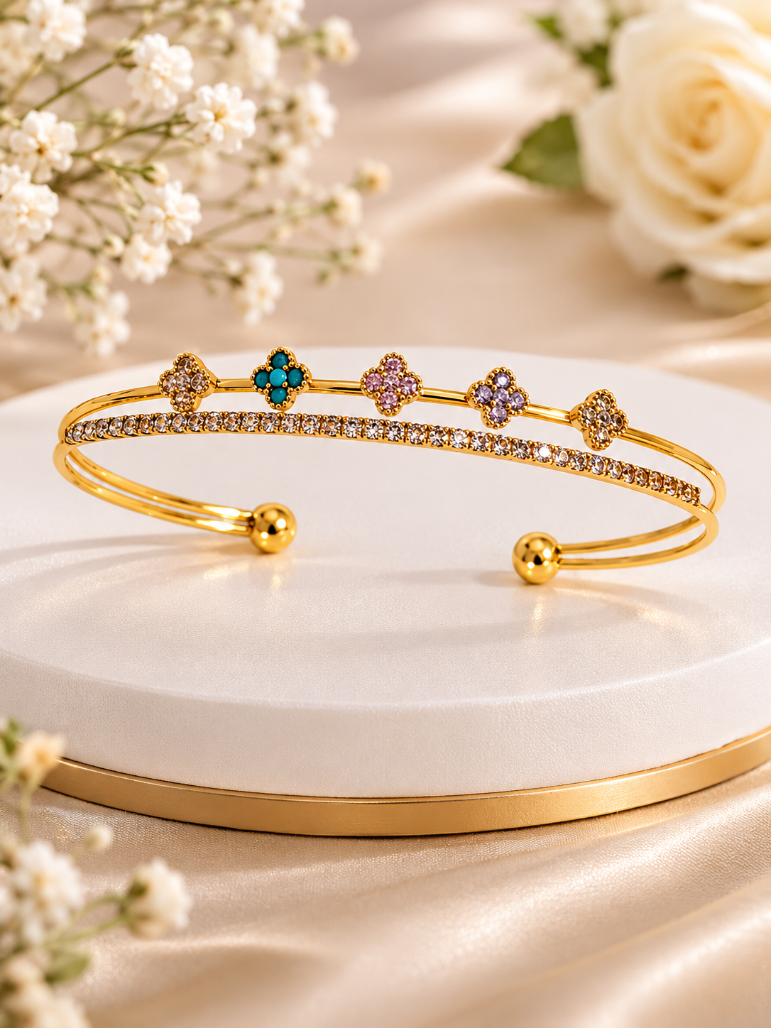 Multi coloured stone Bangle
